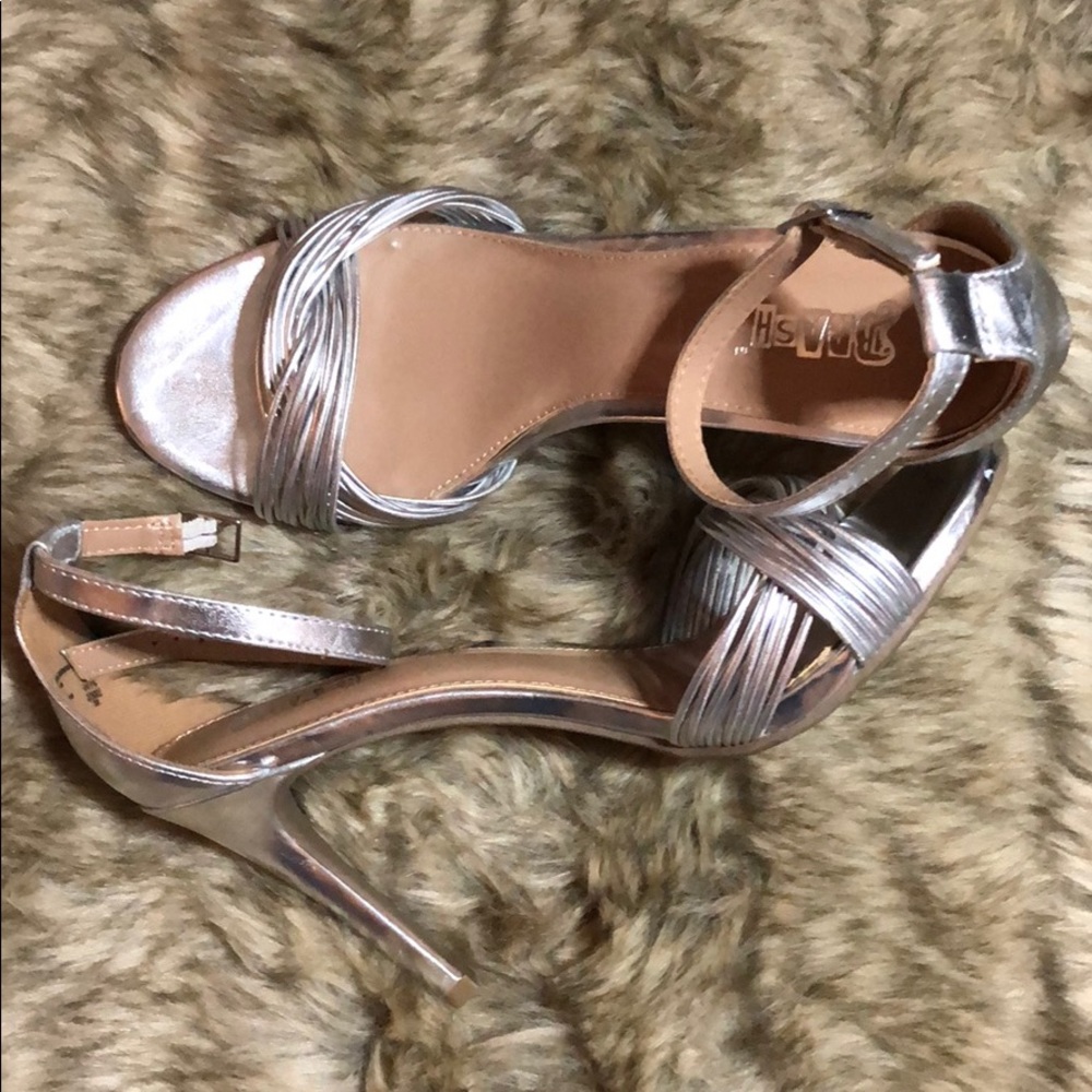 Silver Shoes size 9 1/2 Worn once for a wedding